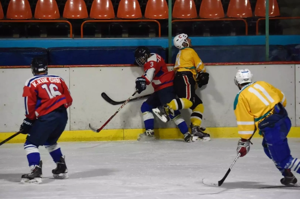 player wearing Wooter Custom Knitted Hockey Socks