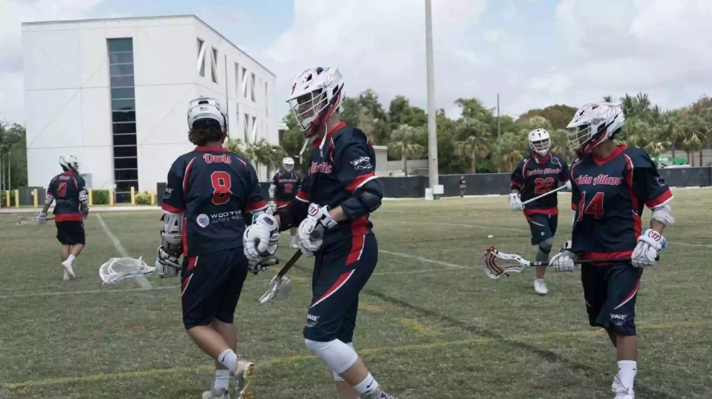 Custom team lacrosse jerseys with sublimated design and short sleeves