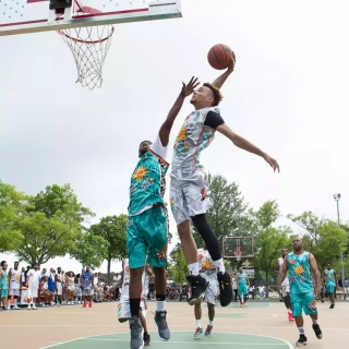 Player Wearing Wooter Custom Reversible Basketball Shorts | Wooter Apparel