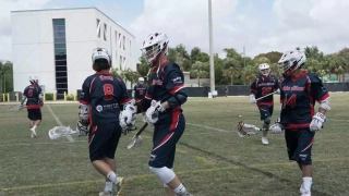 Custom team lacrosse jerseys with sublimated design and short sleeves