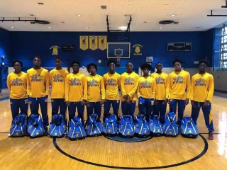 Wooter McKinney Yellow and blue Custom Long Sleeved Shooting Shirts