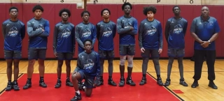 Panthea Family Basketball, Navy, Blue and Grey Custom Long Sleeve Shooting Shirts