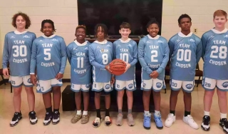 Carolina blue and white sublimated hooded shooting shirt for basketball practice