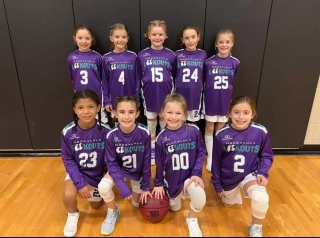 Custom sublimated long sleeve shooting shirts in purple and cyan with round neck design, perfect for team wear during practice and warm-up sessions